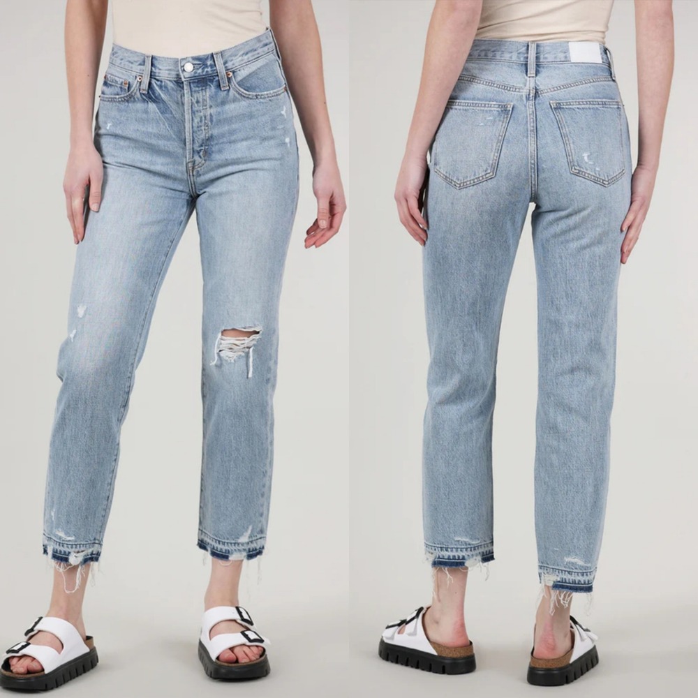 Pistola Charlie High-Rise Classic Straight Distressed Jeans 28 - Picture 2 of 13